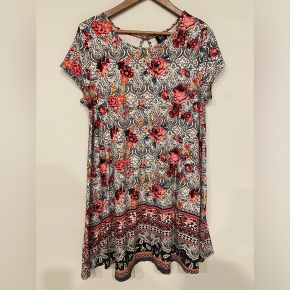 Derek Heart - Mixed Print mini Tunic dress Top - Picture 1 of 9